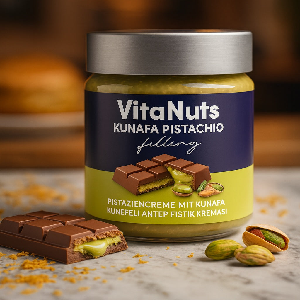 Kunafa Pistachio Filling – Creamy Pistachio & Crunchy Kunafa Spread (7 oz)