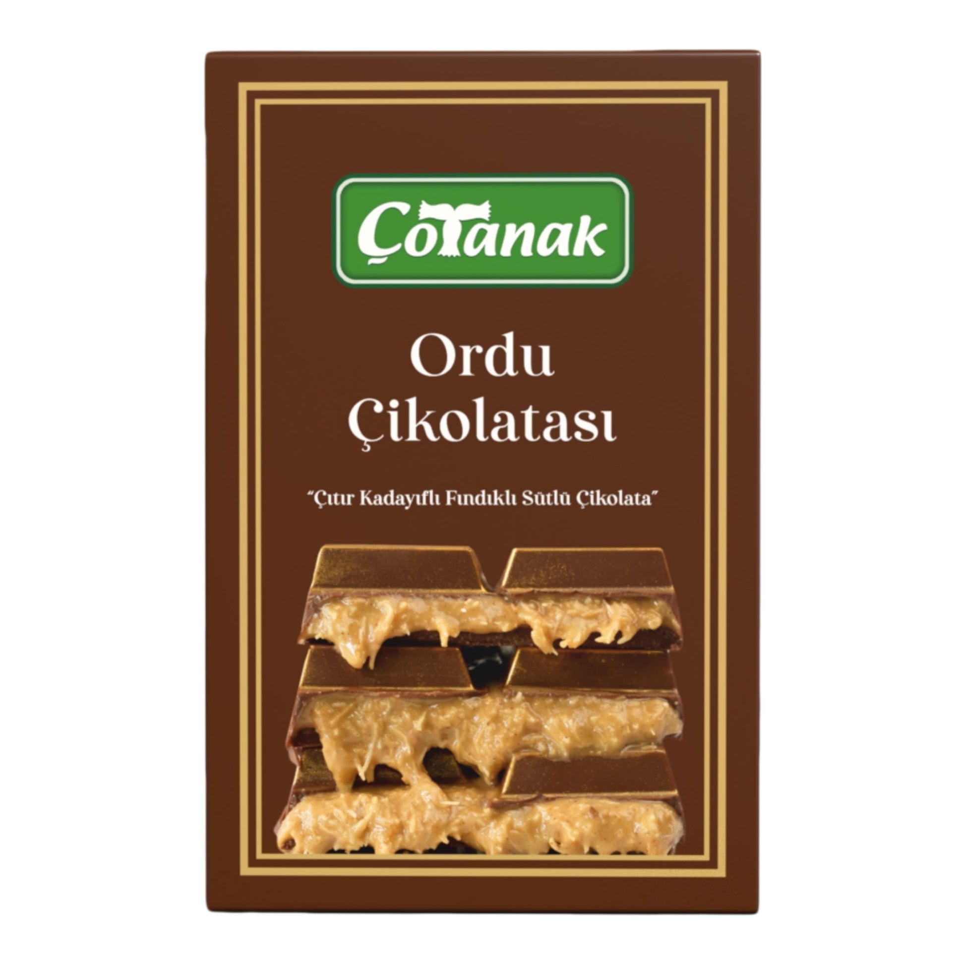 Çotanak Hazelnut Chocolate from Ordu with Roasted Kadaif and Milk Chocolate 180g (6.3 oz) - Exporgin - Global Shopping Site