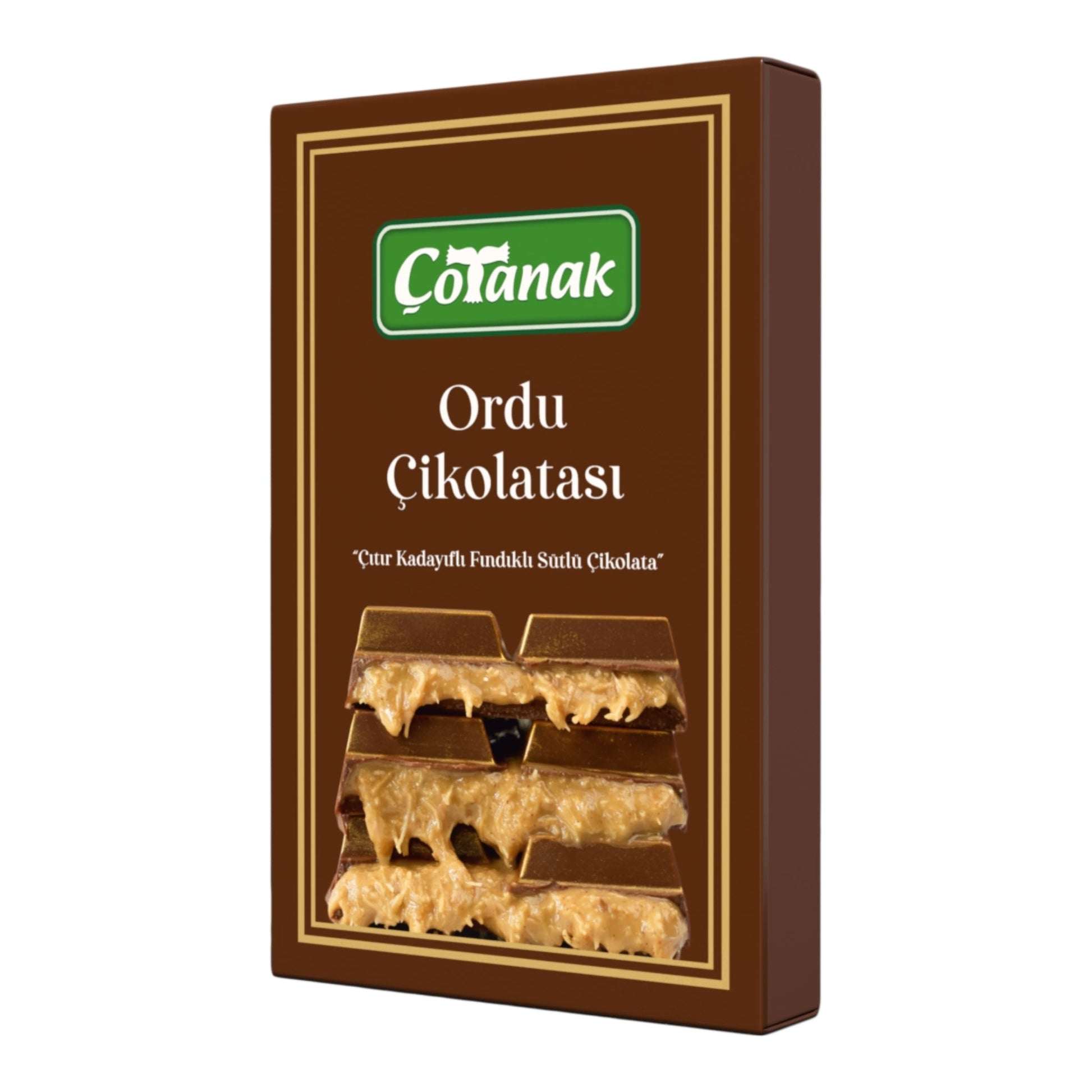 Çotanak Hazelnut Chocolate from Ordu with Roasted Kadaif and Milk Chocolate 180g (6.3 oz) - Exporgin - Global Shopping Site
