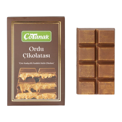 Çotanak Hazelnut Chocolate from Ordu with Roasted Kadaif and Milk Chocolate 180g (6.3 oz) - Exporgin - Global Shopping Site