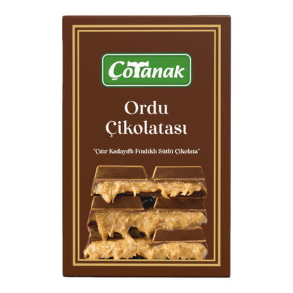 Çotanak Hazelnut Chocolate from Ordu with Roasted Kadaif and Milk Chocolate 180g (6.3 oz) - Exporgin - Global Shopping Site