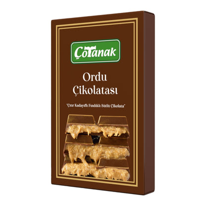 Çotanak Hazelnut Chocolate from Ordu with Roasted Kadaif and Milk Chocolate 180g (6.3 oz) - Exporgin - Global Shopping Site